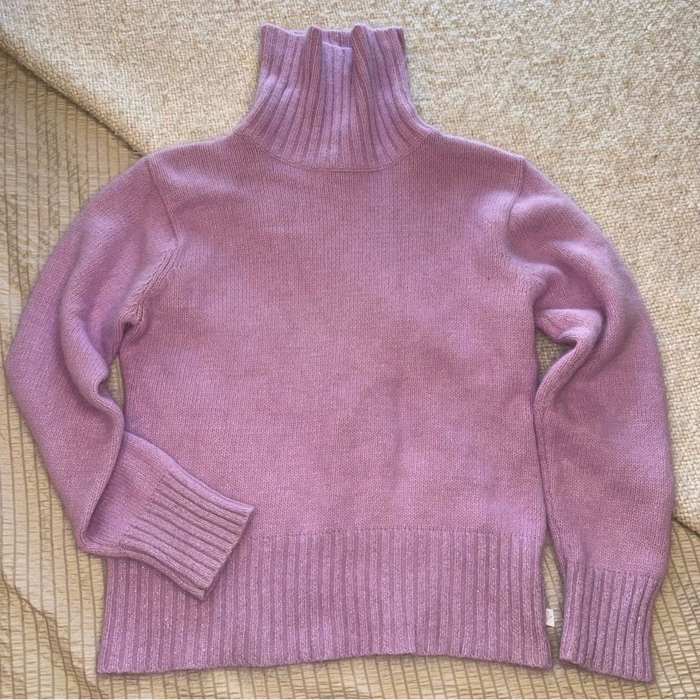 Vintage Lavender Angora Wool Blend Turtleneck Sweater large